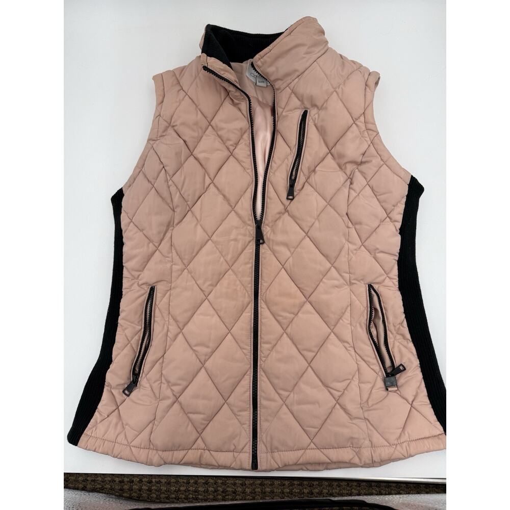Calvin Klein women's Pink full zip puffer vest size Large